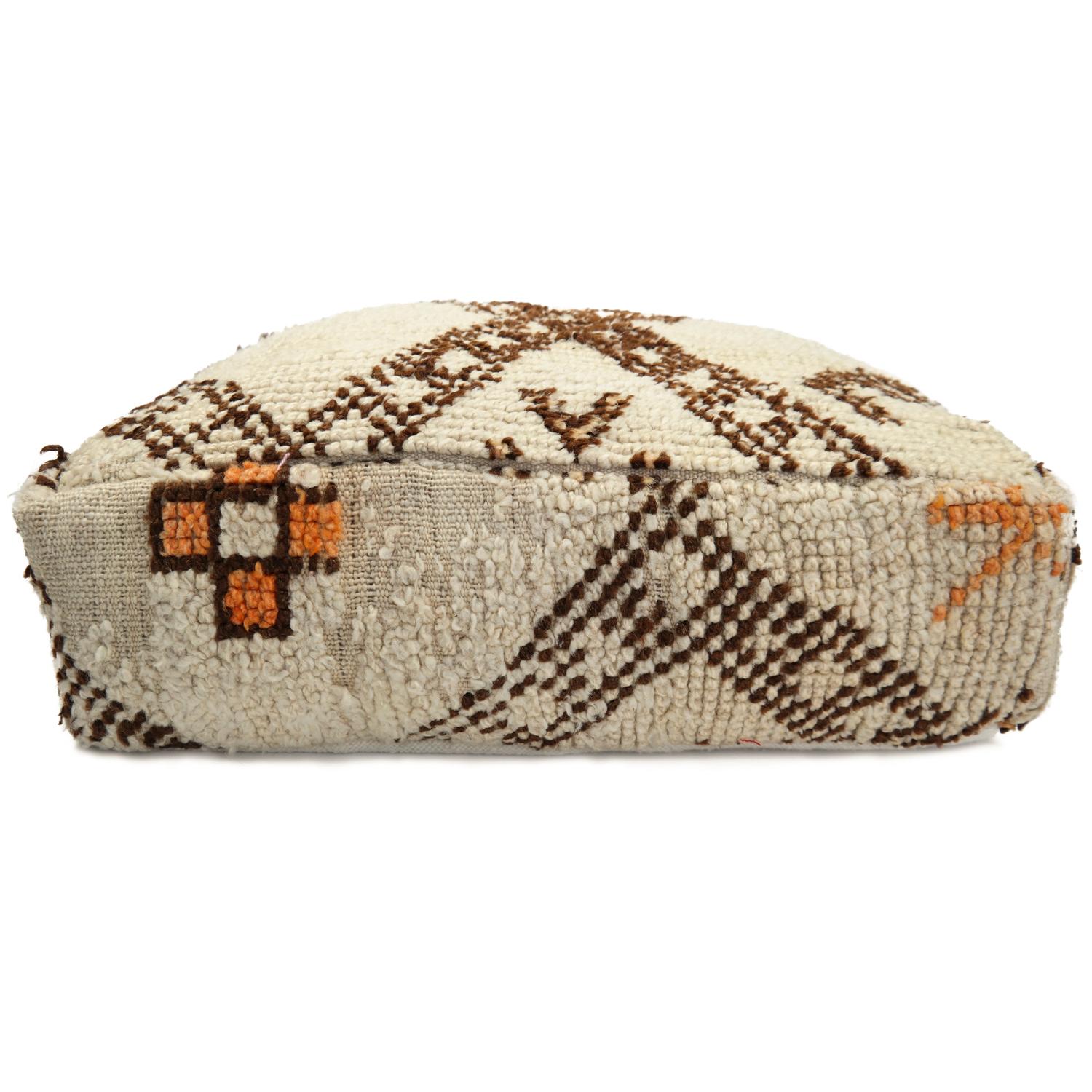 Pouf from Morocco Natural Floor Cushion Moroccan Ottoman In Fair Condition For Sale In Zaandam, NL