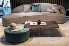 Pouf in Wood Structure Plinth and Structure Covered in Fabric Customizable