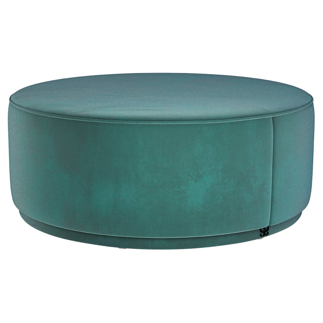 Pouf in Wood Structure Sockel und Struktur mit Stoff bezogen Anpassbar