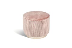 Pouf Kidman, Pink Fabric, Made in Italy