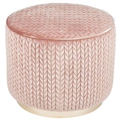 Pouf Kidman, Pink Fabric, Made in Italy