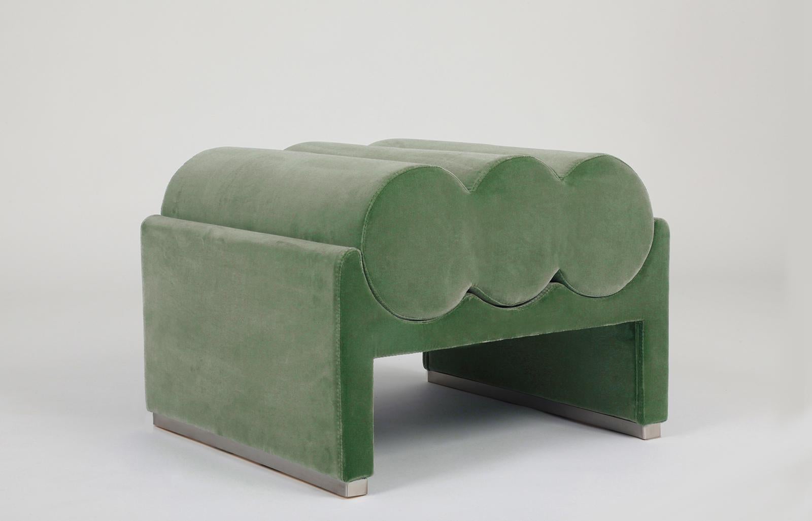 Modern Green Kyl pouf by Dalmoto For Sale