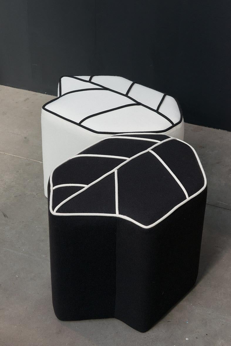 Pouf Leaf Seat by design by nico, upholstered in Kvadrat Wool fabric In New Condition For Sale In HEEMSTEDE, NL