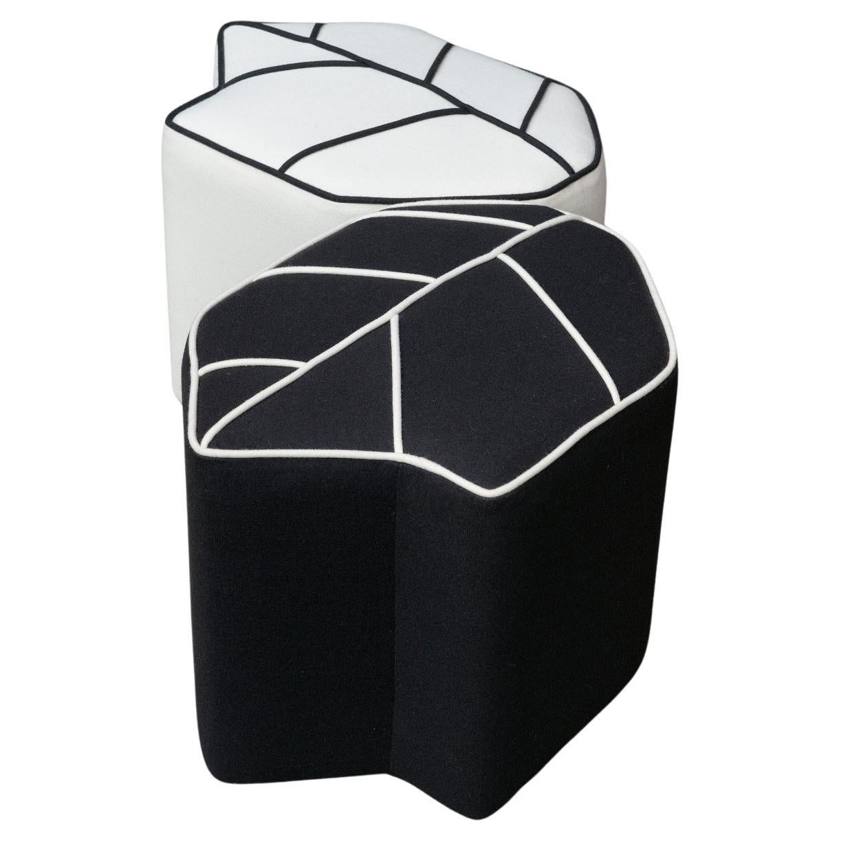Pouf Leaf Seat by design by nico, upholstered in Kvadrat Wool fabric For Sale