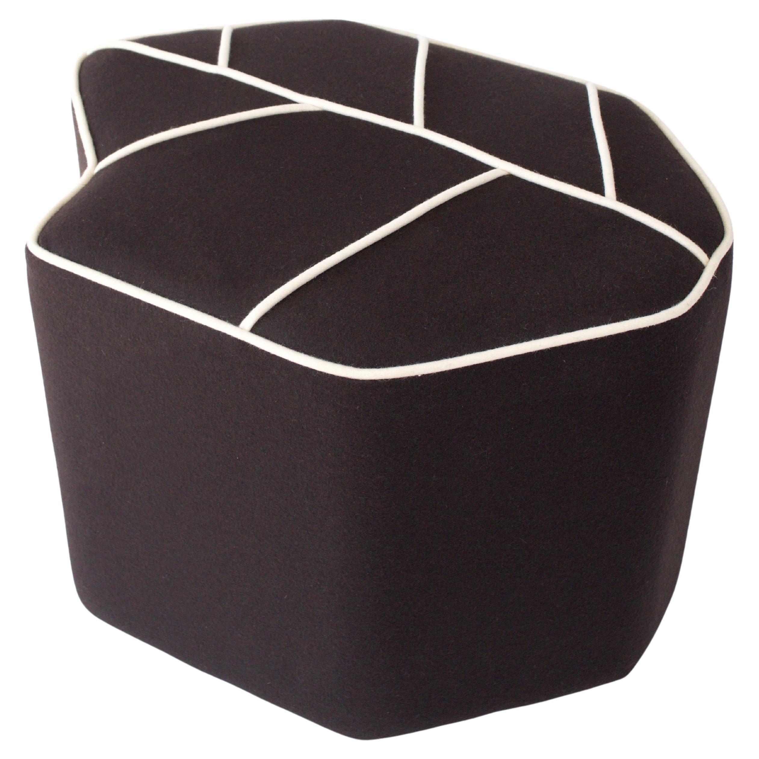 Pouf Leaf Seat by design by nico, upholstered in Kvadrat Wool fabric