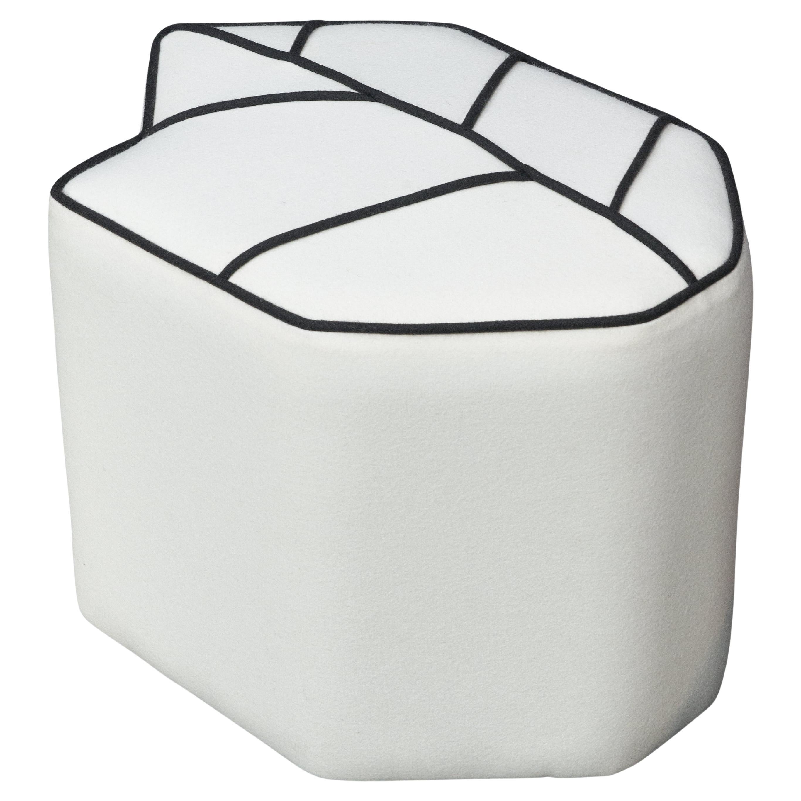 Pouf Leaf Seat by design by nico, upholstered in Kvadrat Wool fabric