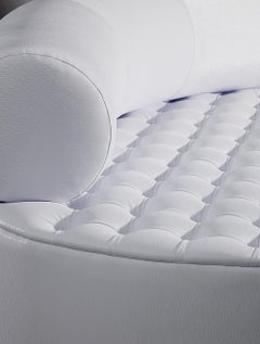 Pouf Marilen avec dossier, simili cuir, Italie