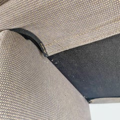 Modern Italian pouf or footstool padded and covered in gray fabric, 1980s