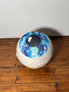 Occhio Ottoman by Massimo Giacon, Velvet Fabric, Superego Editions