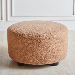 Pouf Ottoman in Taupe Boucle, Italy, 1970s