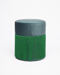 Pouf Pill S Contemporary Sculptural Pouf with Velvet and Fringes by Houtique