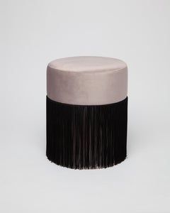 Pouf Pill S Contemporary Sculptural Pouf with Velvet and Fringes by Houtique