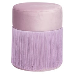 Pouf Pill S Contemporary Sculptural Pouf with Velvet and Fringes by Houtique