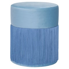 Pouf Pill S Contemporary Sculptural Pouf with Velvet and Fringes by Houtique