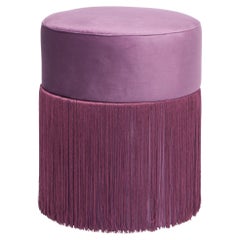 Pouf Pill S Contemporary Sculptural Pouf with Velvet and Fringes by Houtique