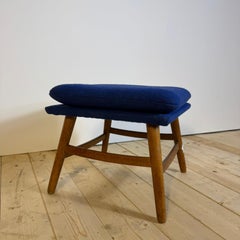 Dänischer Pouf / Fußhocker mit Kissen aus der Mitte des Jahrhunderts - 1960s