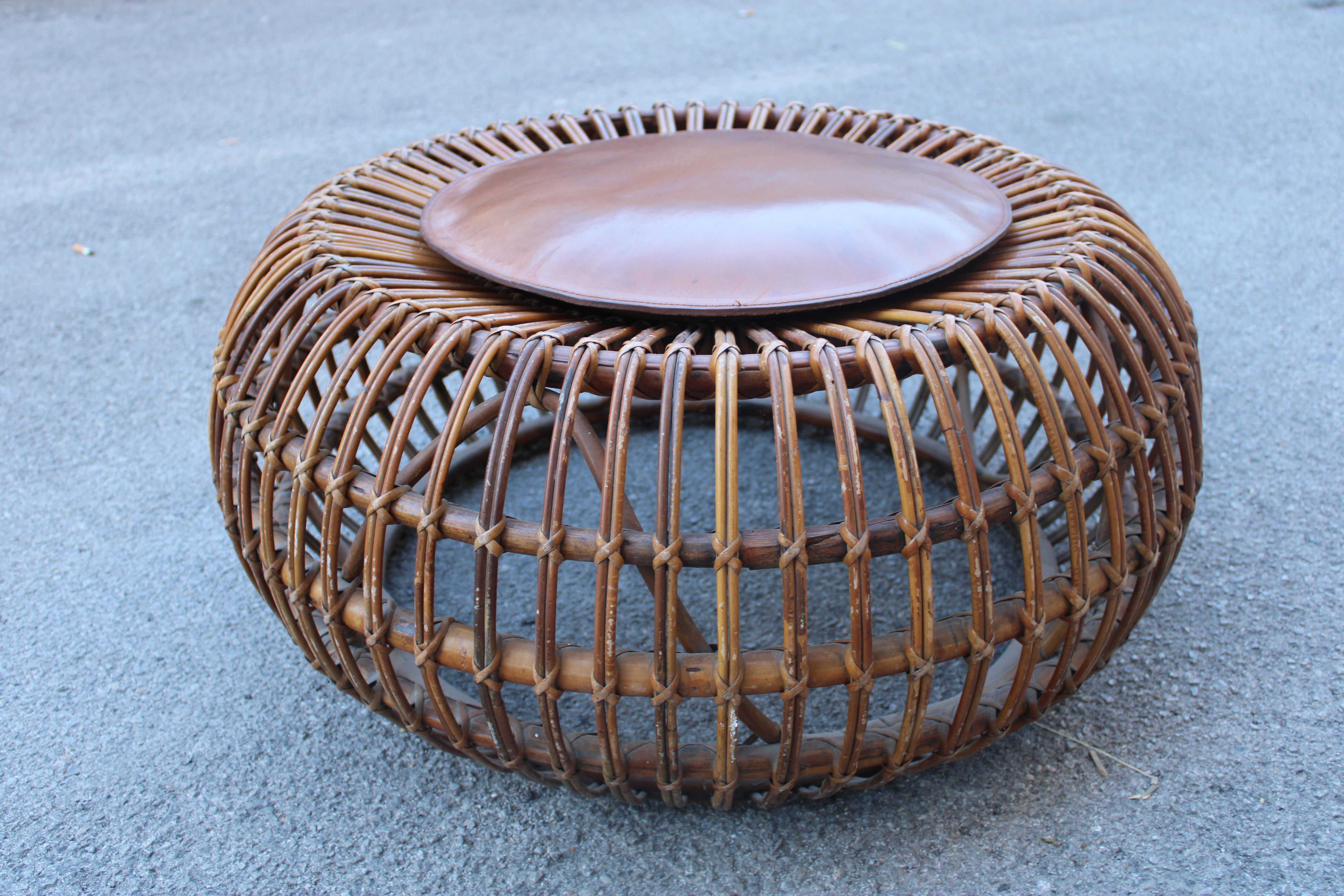 Pouf rond Franco Albini 1950s Italian Mid-century Design Bon état - En vente à Palermo, Sicily
