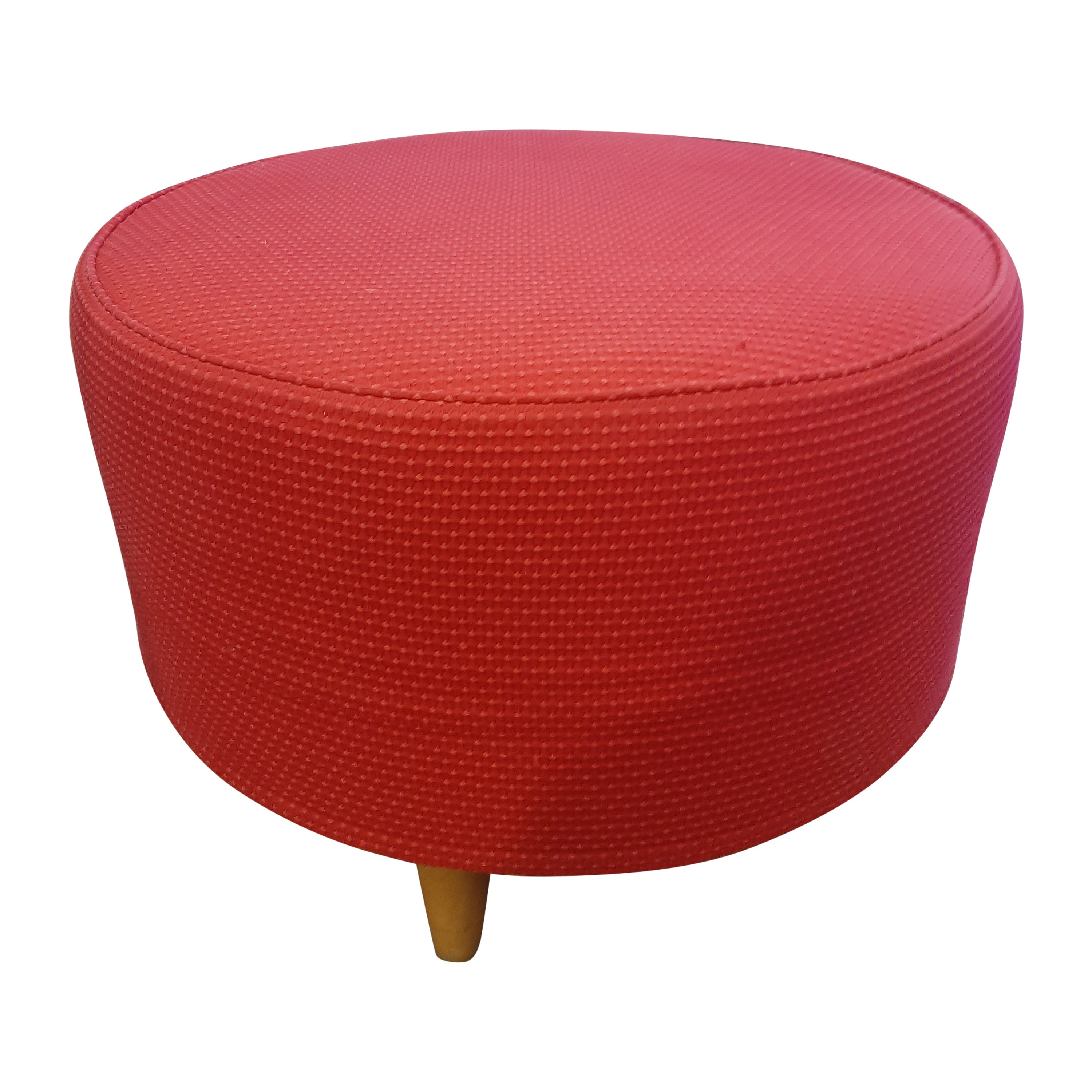 Pouf Rotondo in Tessuto Rosso Produzione Moroso For Sale
