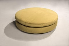 Pouf Rotondo Minotti 1990 in Velluto Verde mit ruote