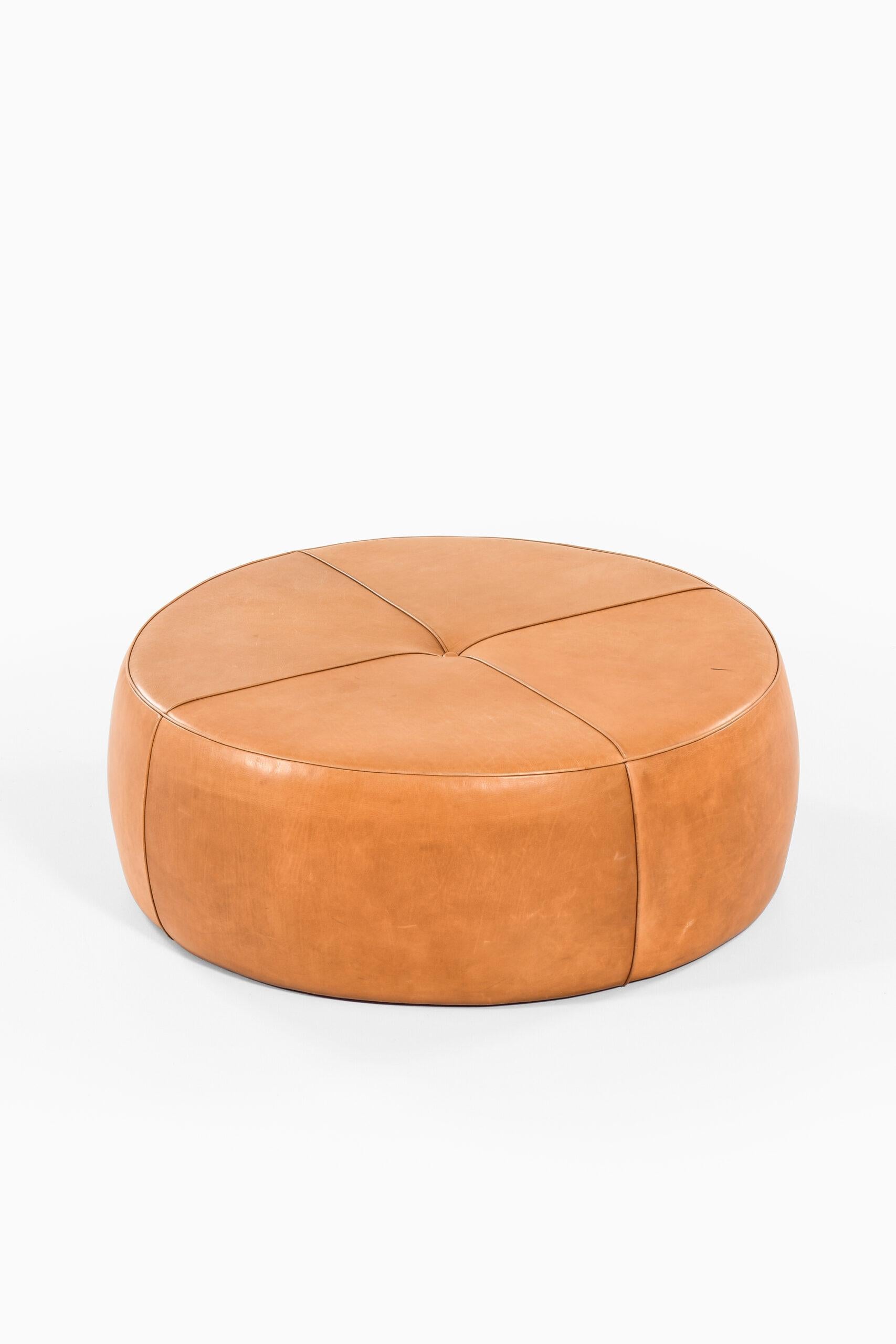 Leather Pouf / Stool Produced in Denmark For Sale