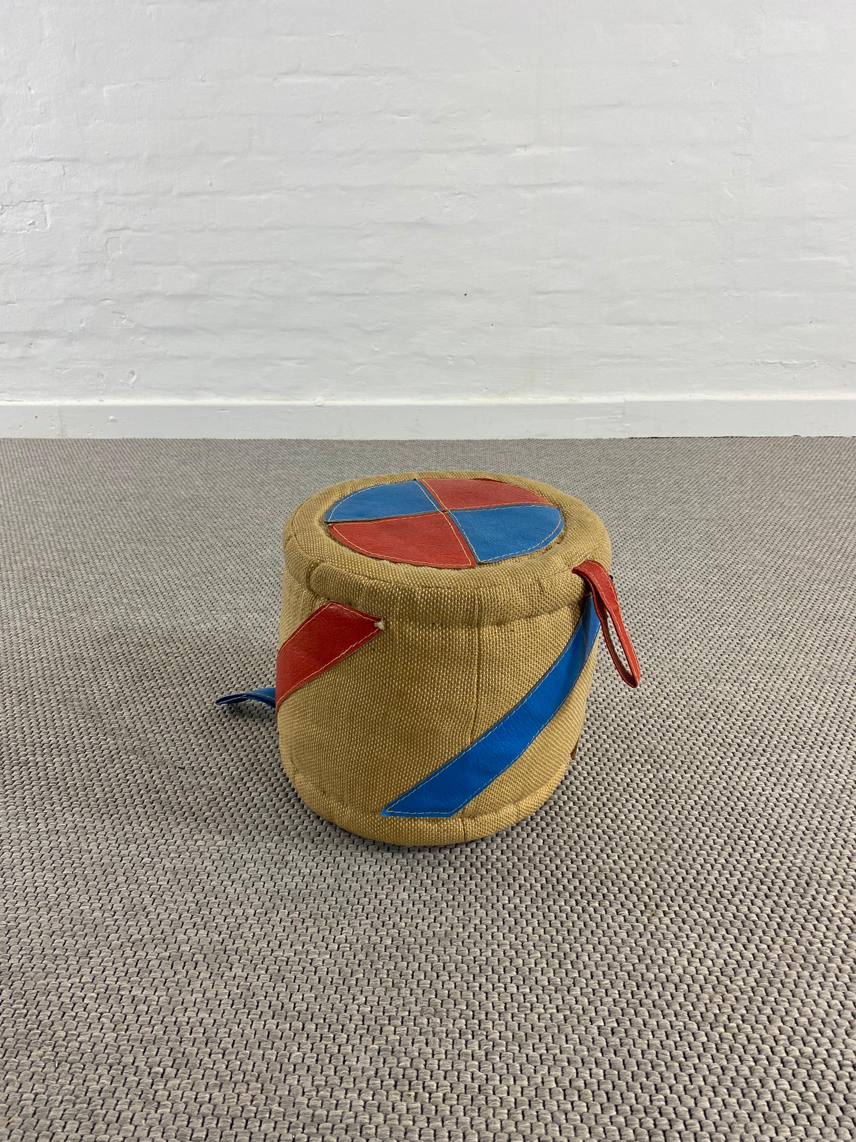Pouf, Therapeutic Toy in Jute, Material by Renate Müller, Germany, GDR In Fair Condition For Sale In Halle, DE