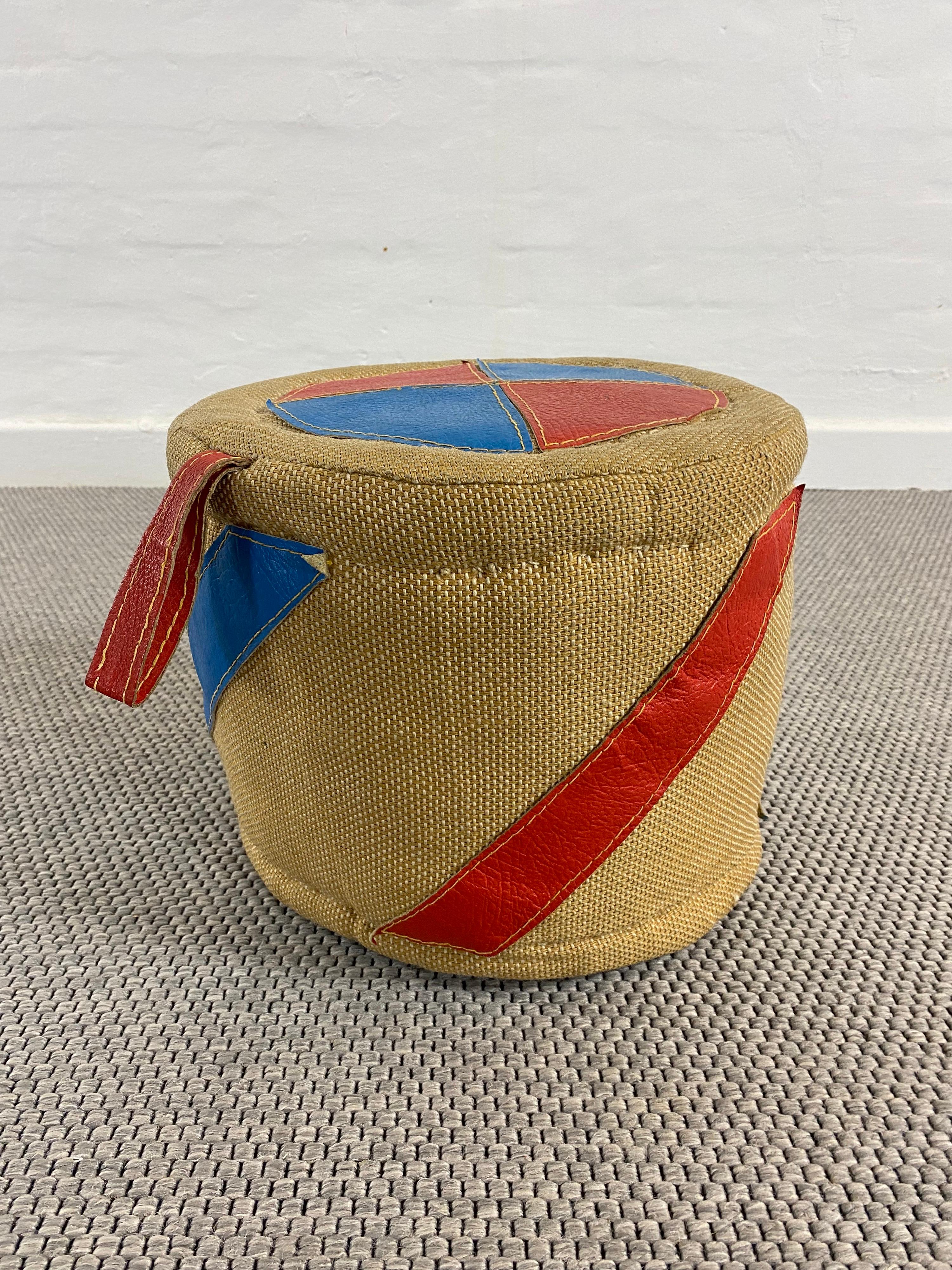Late 20th Century Pouf, Therapeutic Toy in Jute, Material by Renate Müller, Germany, GDR For Sale