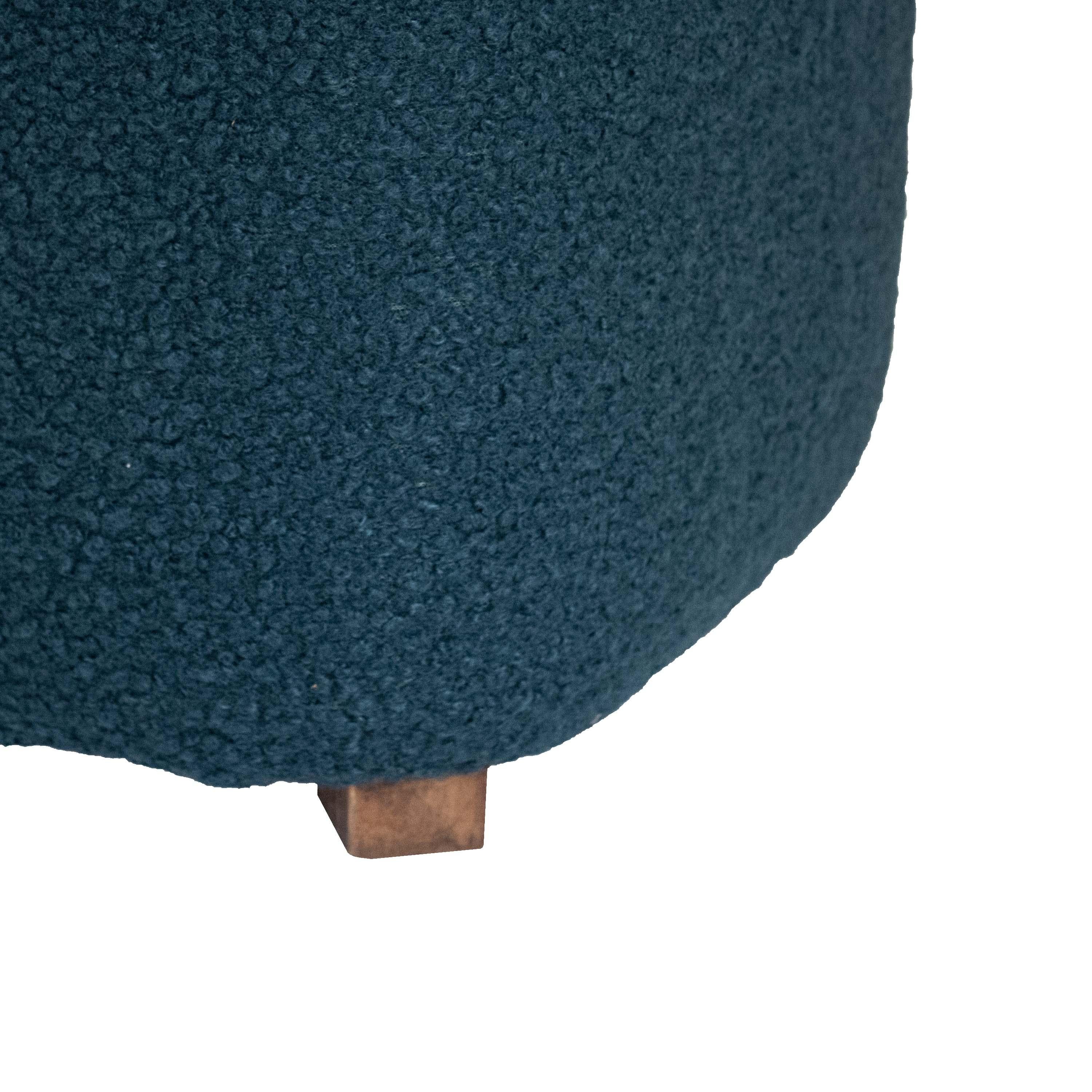 Hocker Fußstütze Pouf, gepolstert mit blauem Bouclé, Frankreich, 1970 im Zustand „Neu“ im Angebot in Madrid, ES