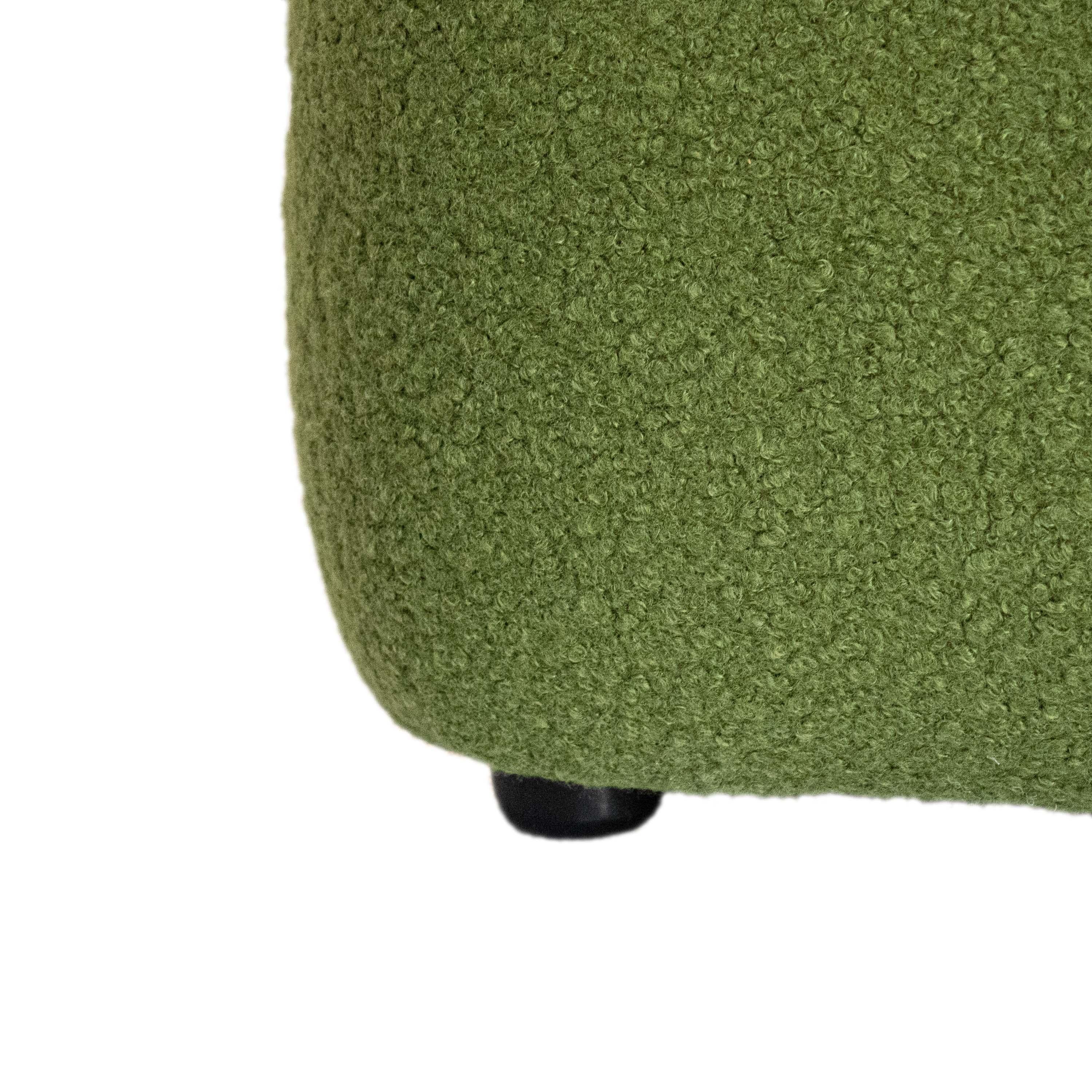 XXIe siècle et contemporain Tabouret Repose-pieds Pouf tapissé en bouclé vert olive Espagne, 2025 en vente