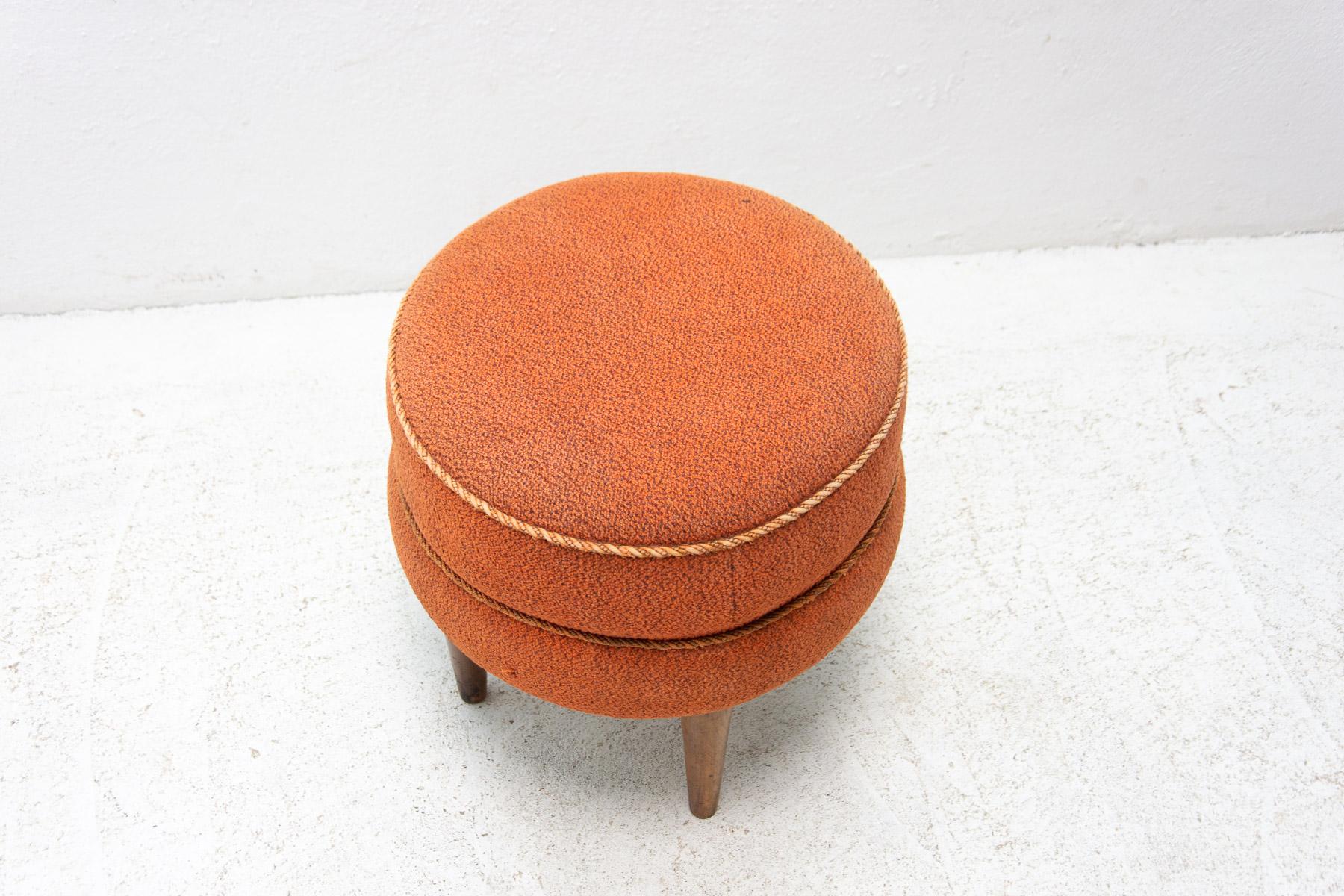 Fabric  Pouffe by Jindřich Halabala for ÚP Závody, 1930's, Czechoslovakia