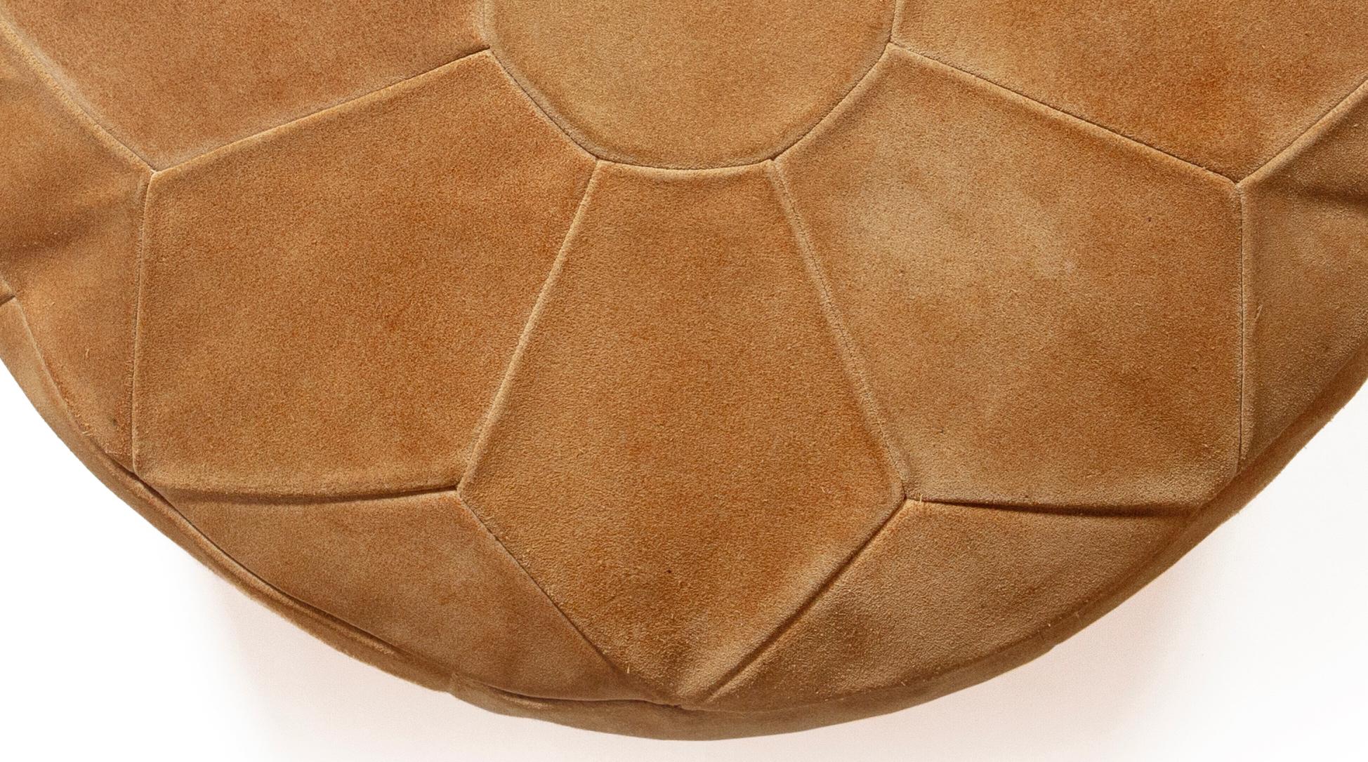 brown suede pouffe