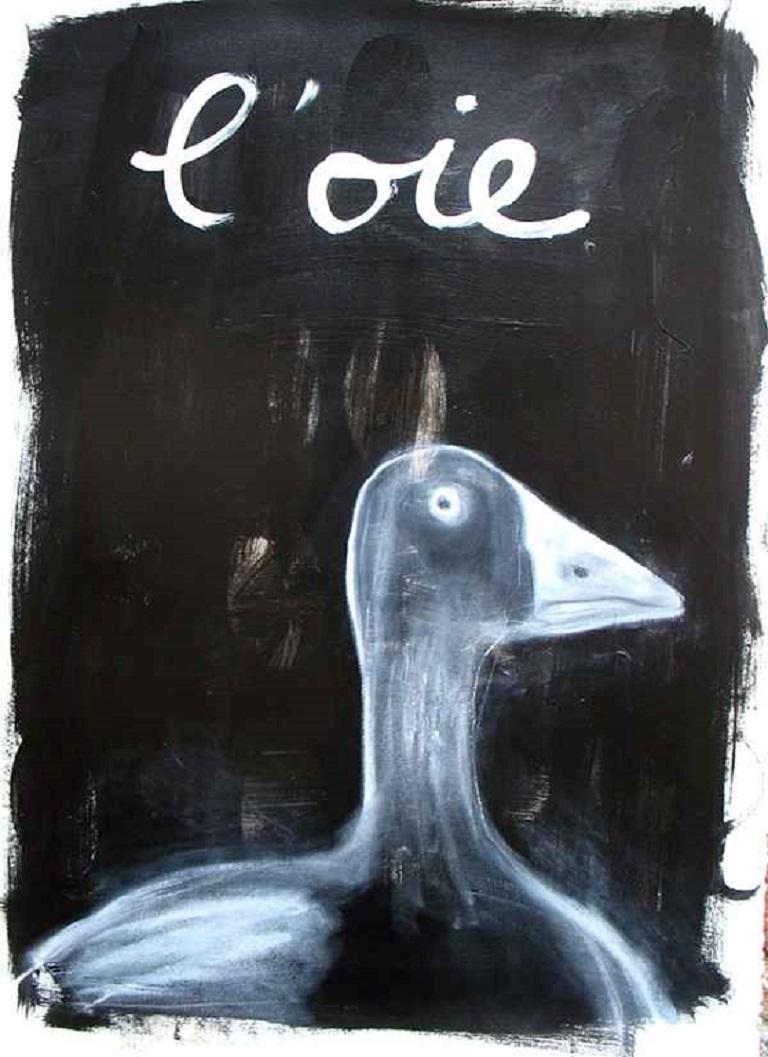 Pouke Halpern Animal Painting - L'oie (framed)