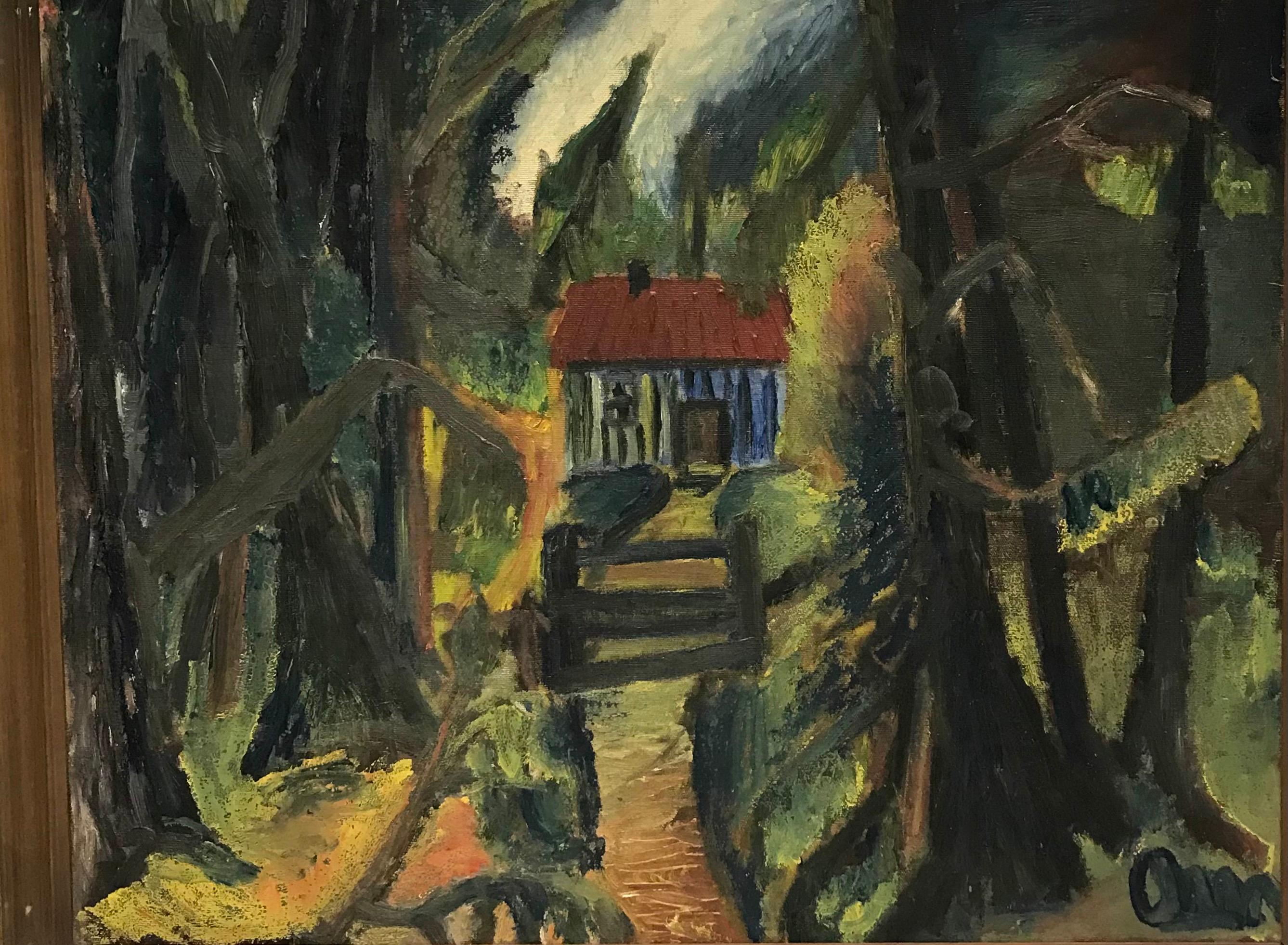 Poul Bille-Holst Landscape Painting - The forest house