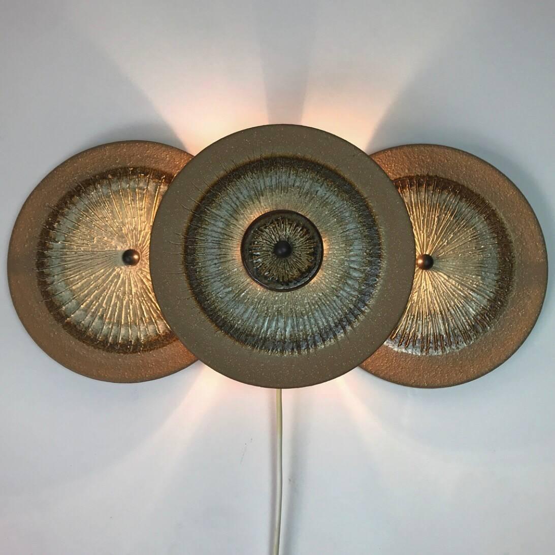 Poul Branborg and Noomi Backhausen Wall Light Sculpture by Soholm, Denmark In Excellent Condition For Sale In Haderslev, DK