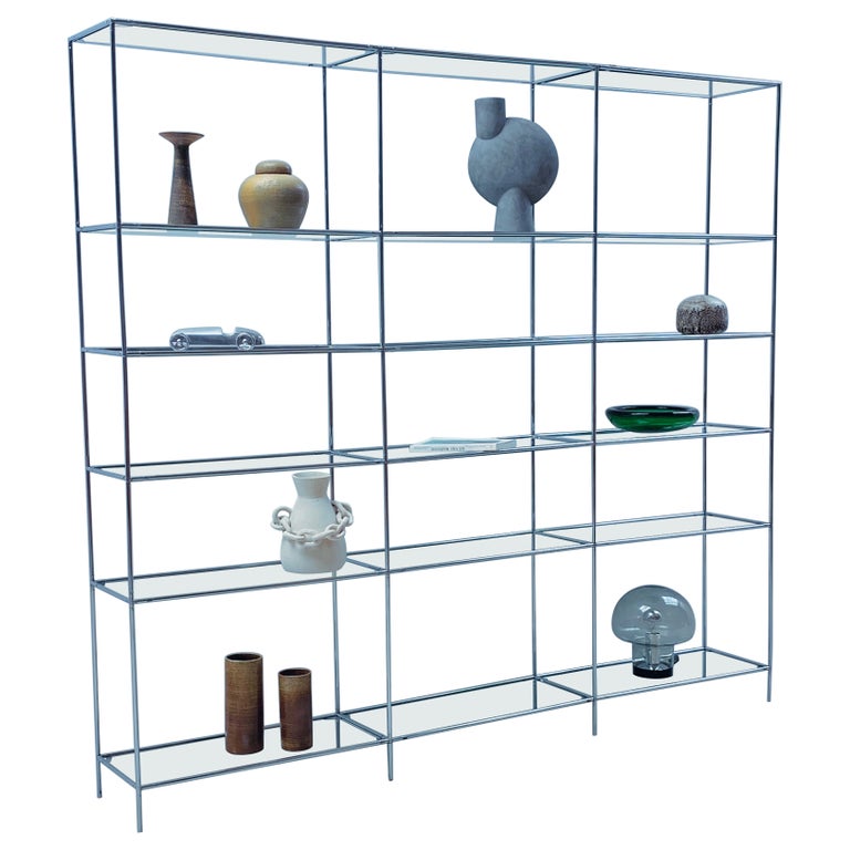 Poul Cadovious für Royal System „Abstracta“ Regal Chrom Glas 1960s For Sale at 1stDibs