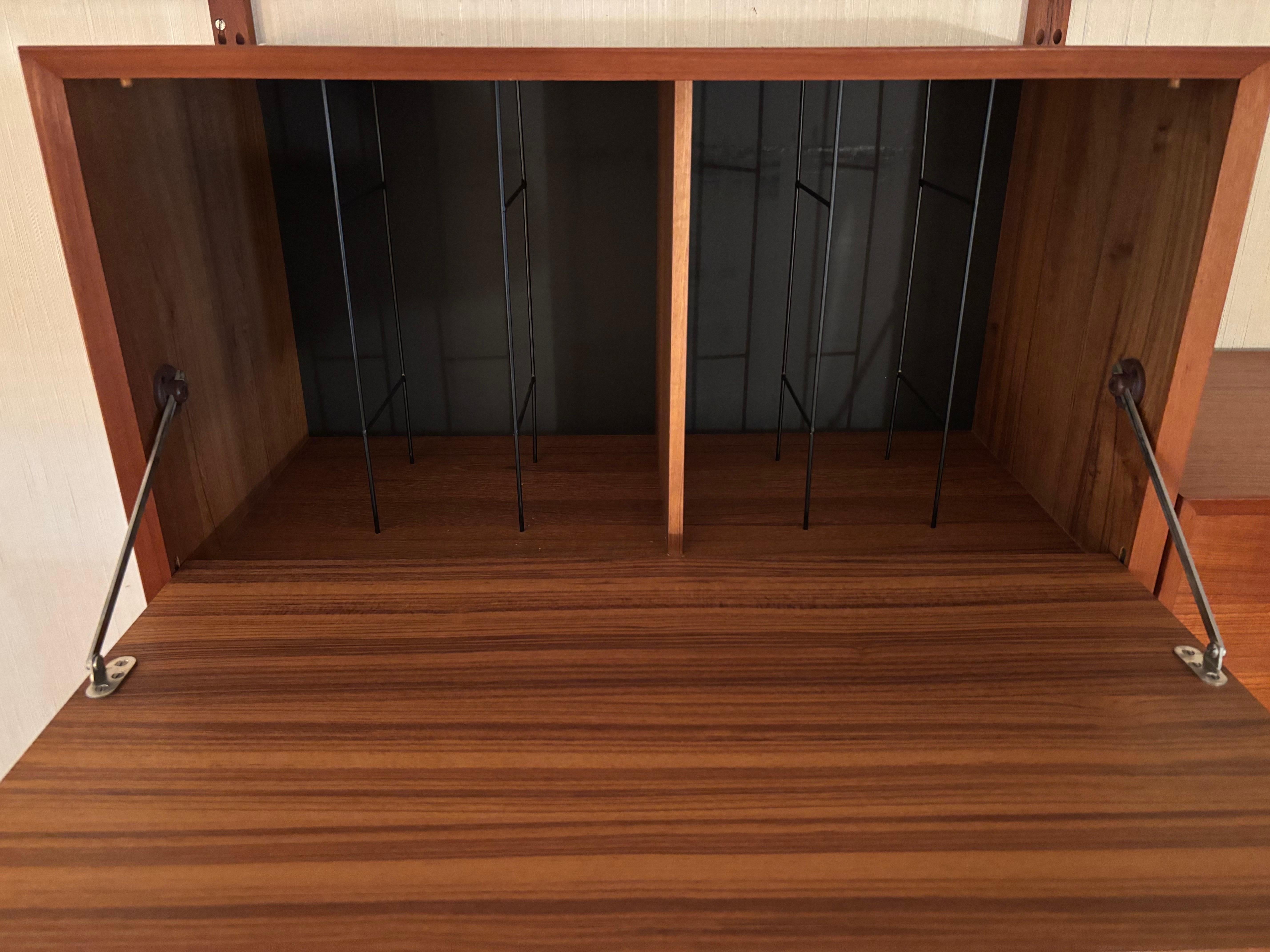 Poul Cadovius 3 Bay Teak Wall Unit with Rare Light! For Sale 6