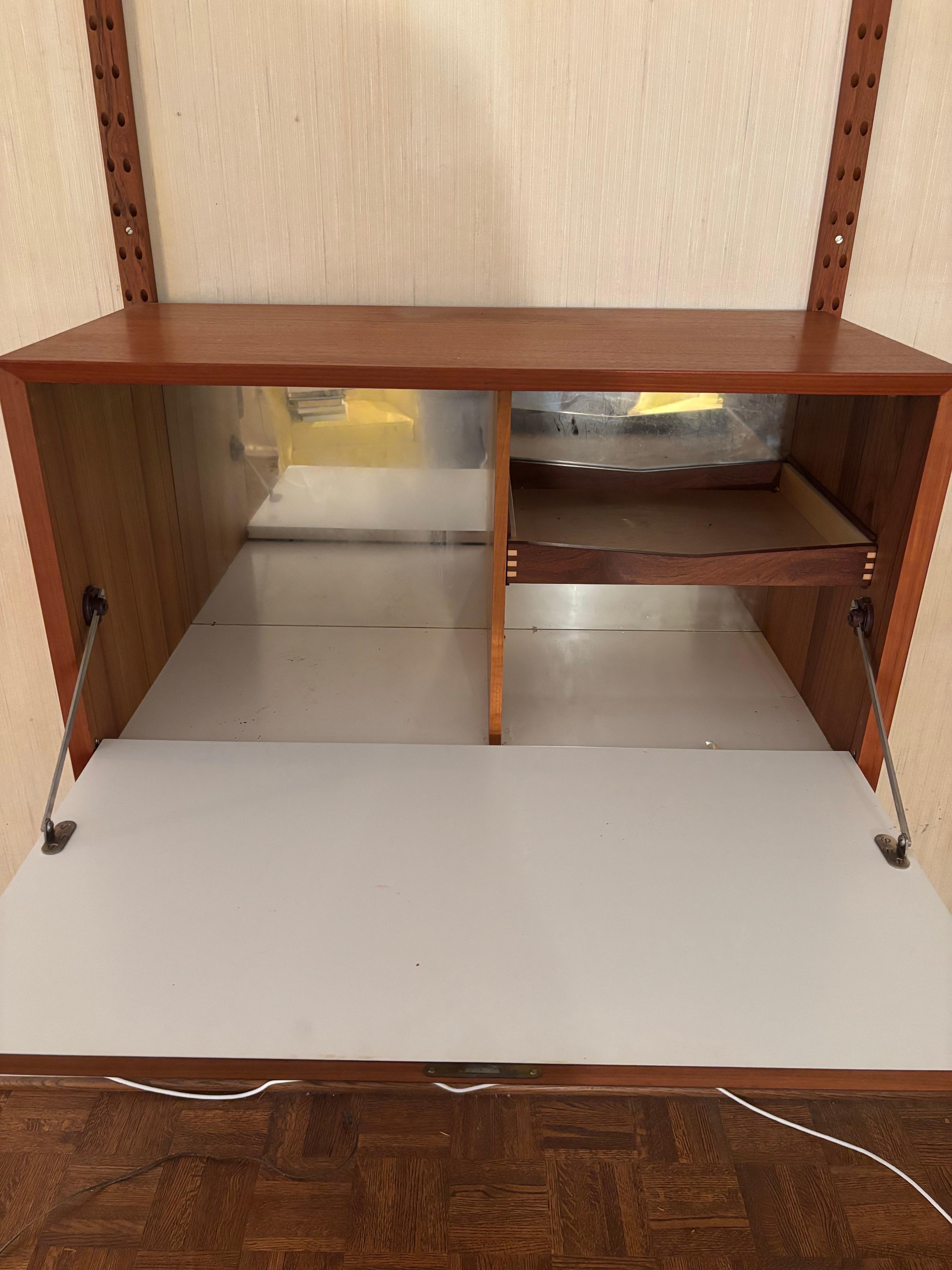 Poul Cadovius 3 Bay Teak Wall Unit with Rare Light! For Sale 9