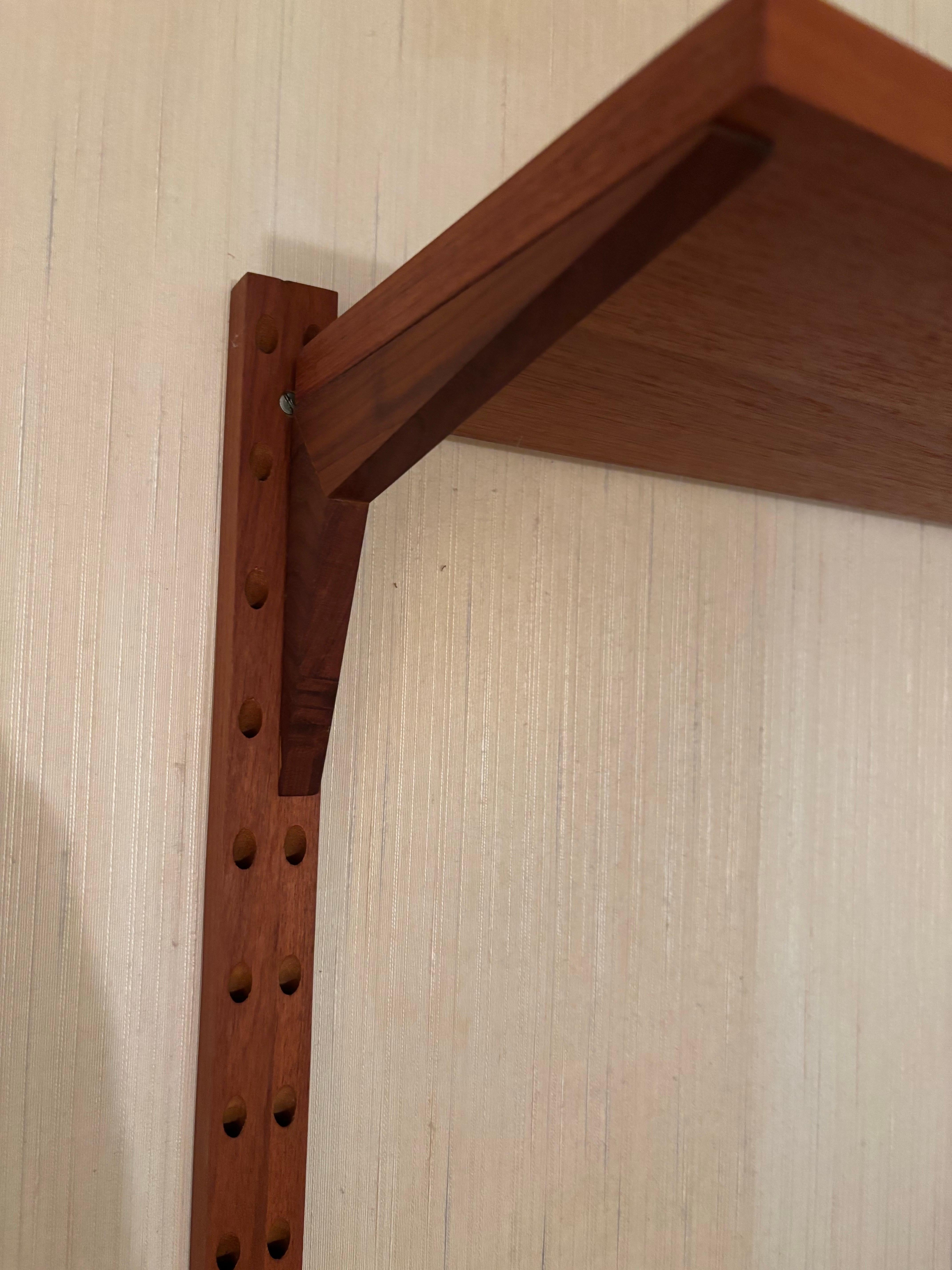 Poul Cadovius 3 Bay Teak Wall Unit with Rare Light! For Sale 1