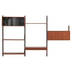 Poul Cadovius 3-bay Wall Unit in Teak wood, Denmark, 1950s