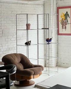 Poul Cadovius 'Abstracta' Freistehendes Regal aus Stahl und Glas