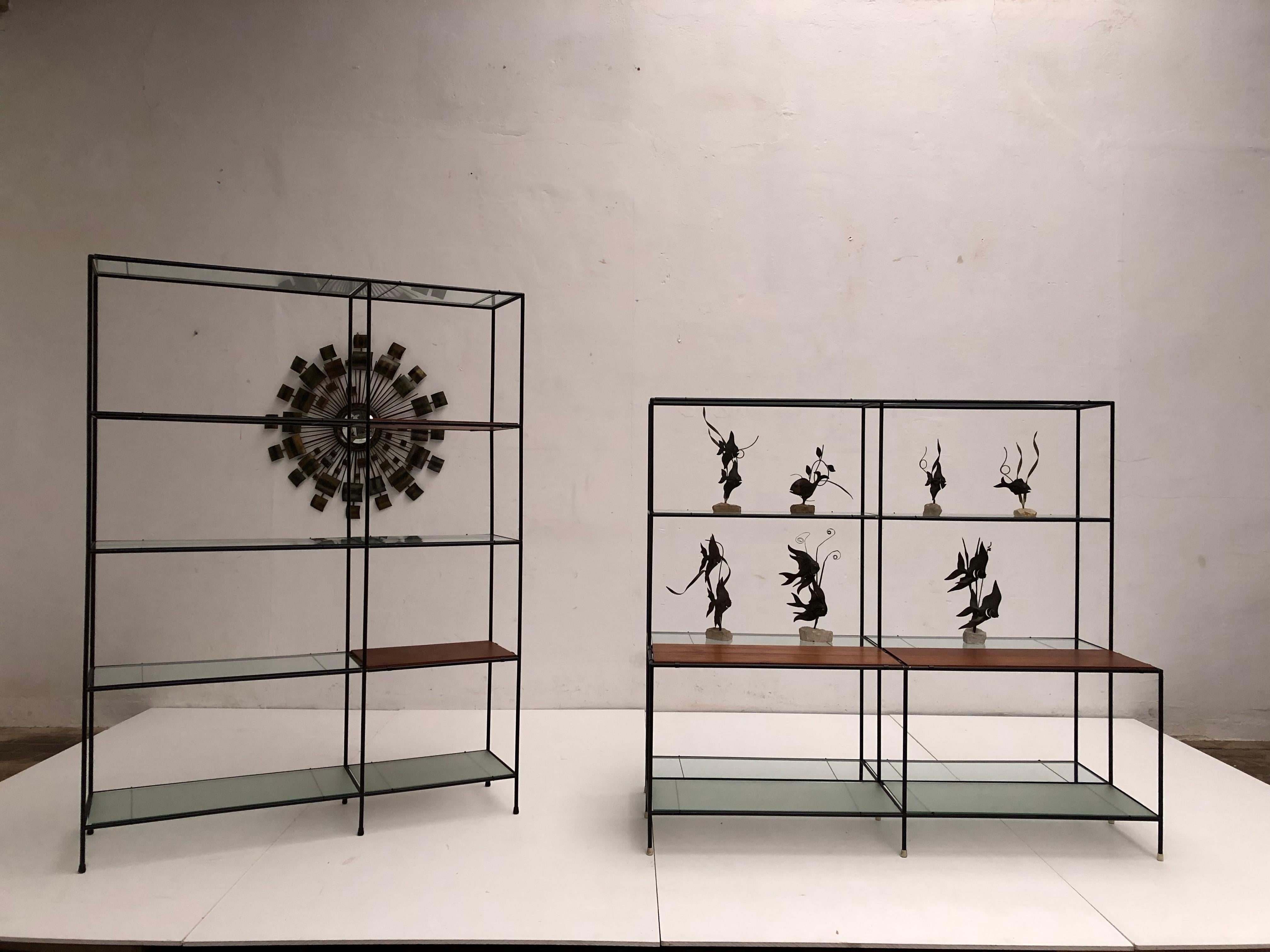 Poul Cadovius 'Abstracta' Metal, Teak, Glass Modular Display Unit, Denmark, 1960 3