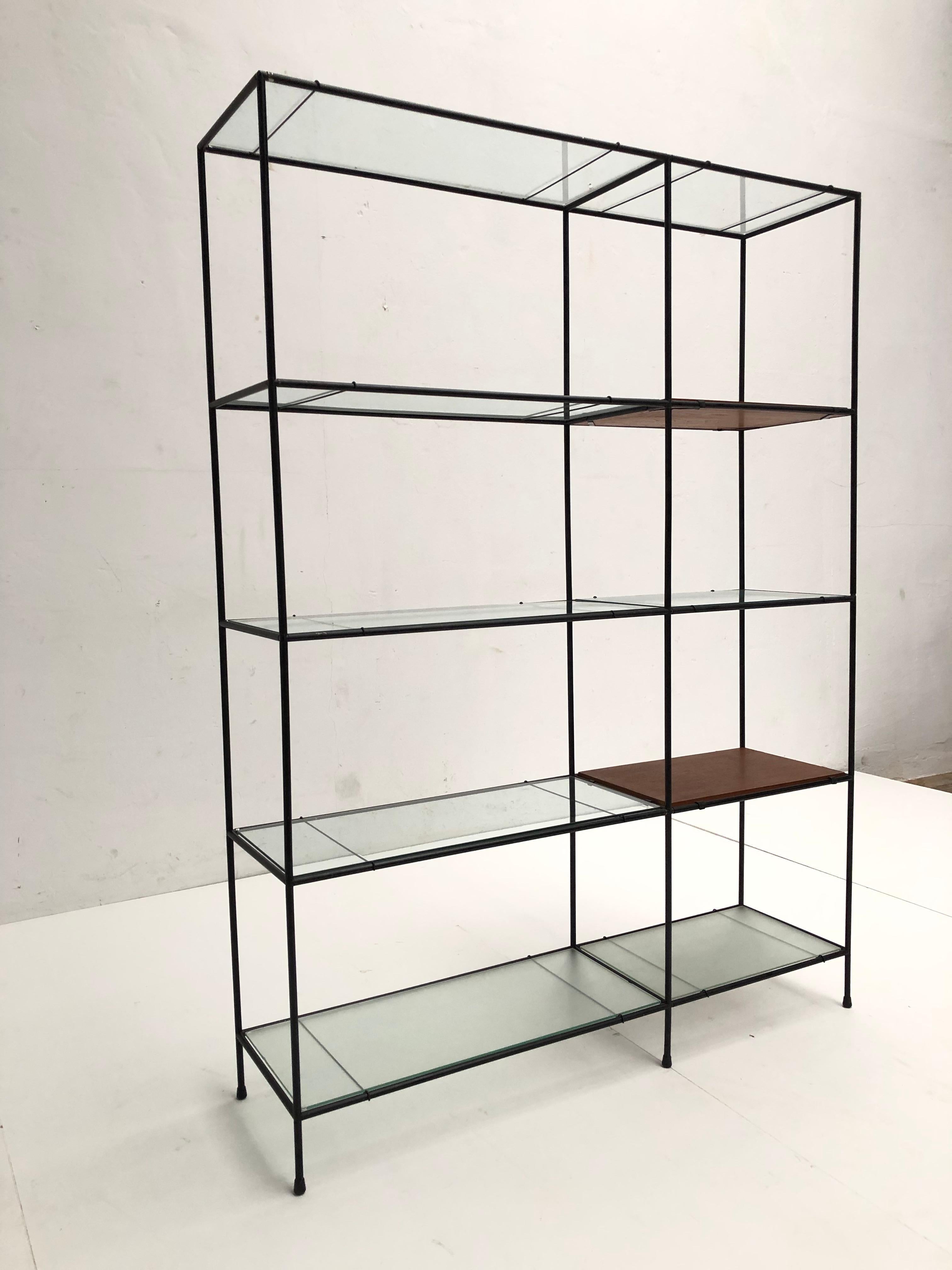 Mid-20th Century Poul Cadovius 'Abstracta' Metal, Teak, Glass Modular Display Unit, Denmark, 1960