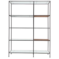 Présentoir modulaire en métal:: teck et verre 'Abstracta' de Poul Cadovius:: Danemark:: 1960