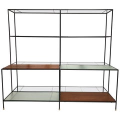 Poul Cadovius 'Abstracta' Metal, Teak, Glass Modular Display Unit, Denmark 1960