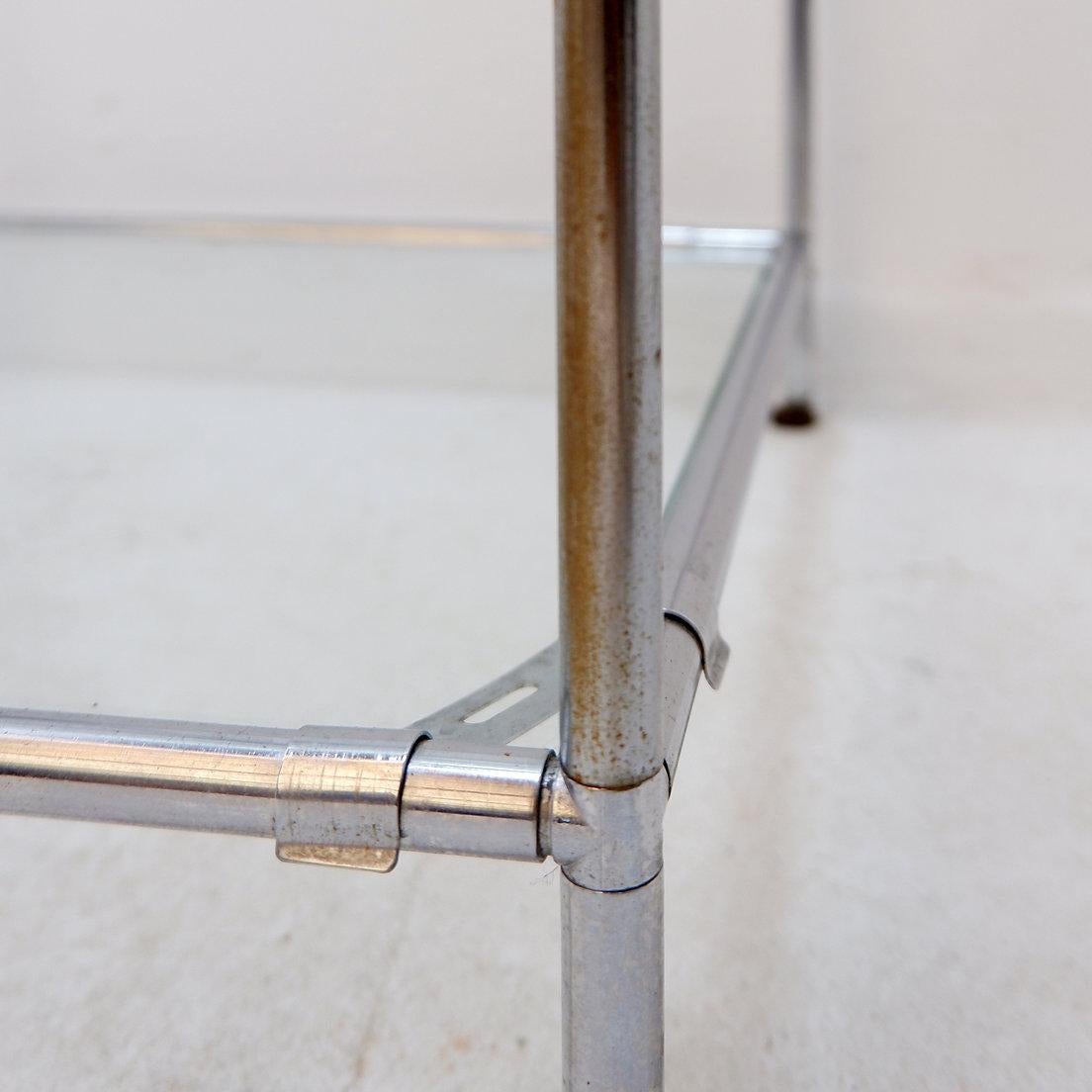 Poul Cadovius 'abstracta' wall unit / room divider - 1960s
Shelf - Decoration - Bookshelf
Measures : 84x43cm H:172cm 
Materials: glass & chrome-plated steel 
Chrome pitted in some places - see Photos 
