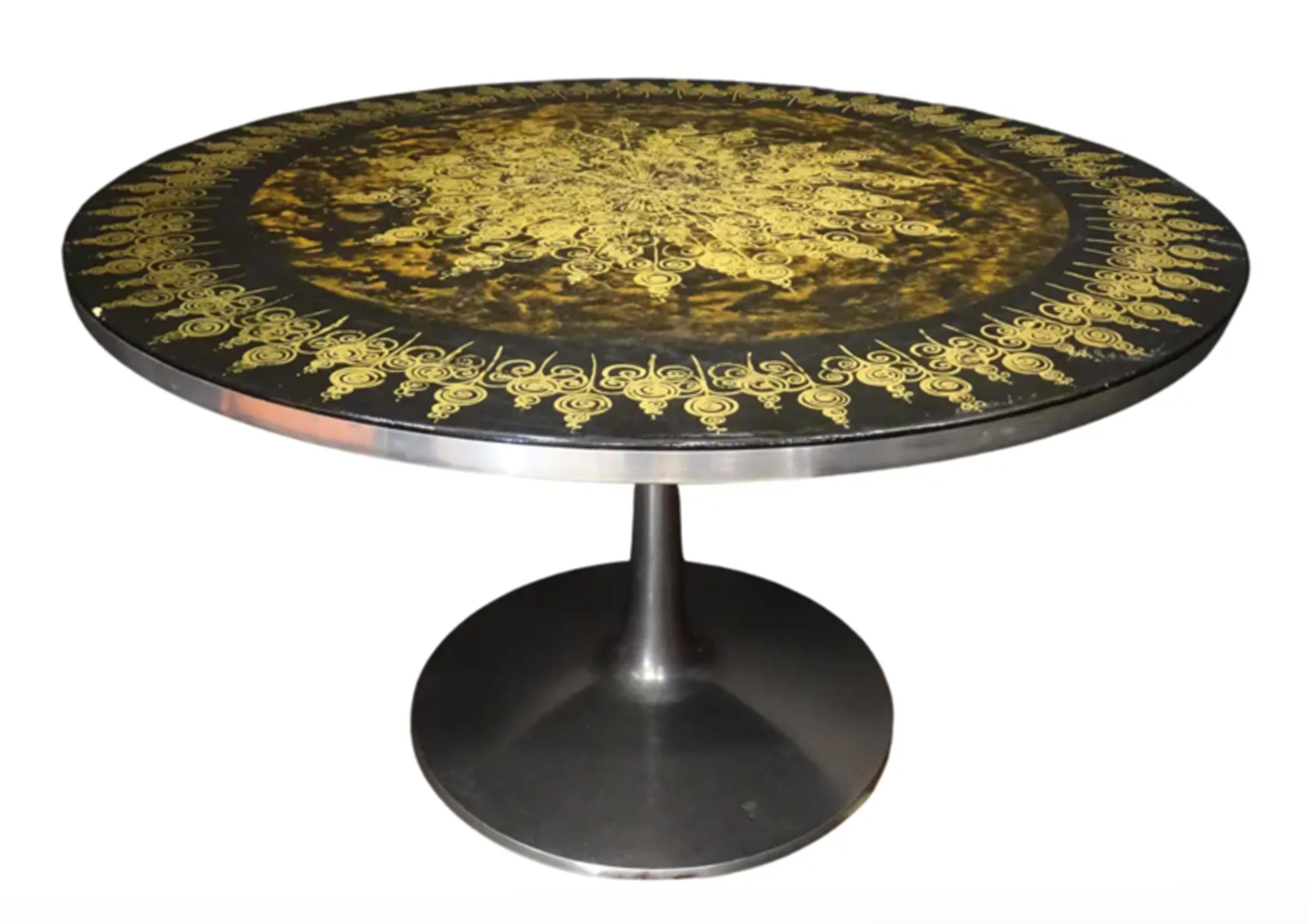 Scandinavian Modern Poul Cadovius and Bjorn Wiinblad for Cado Mid Century Pedestal Dining Table For Sale