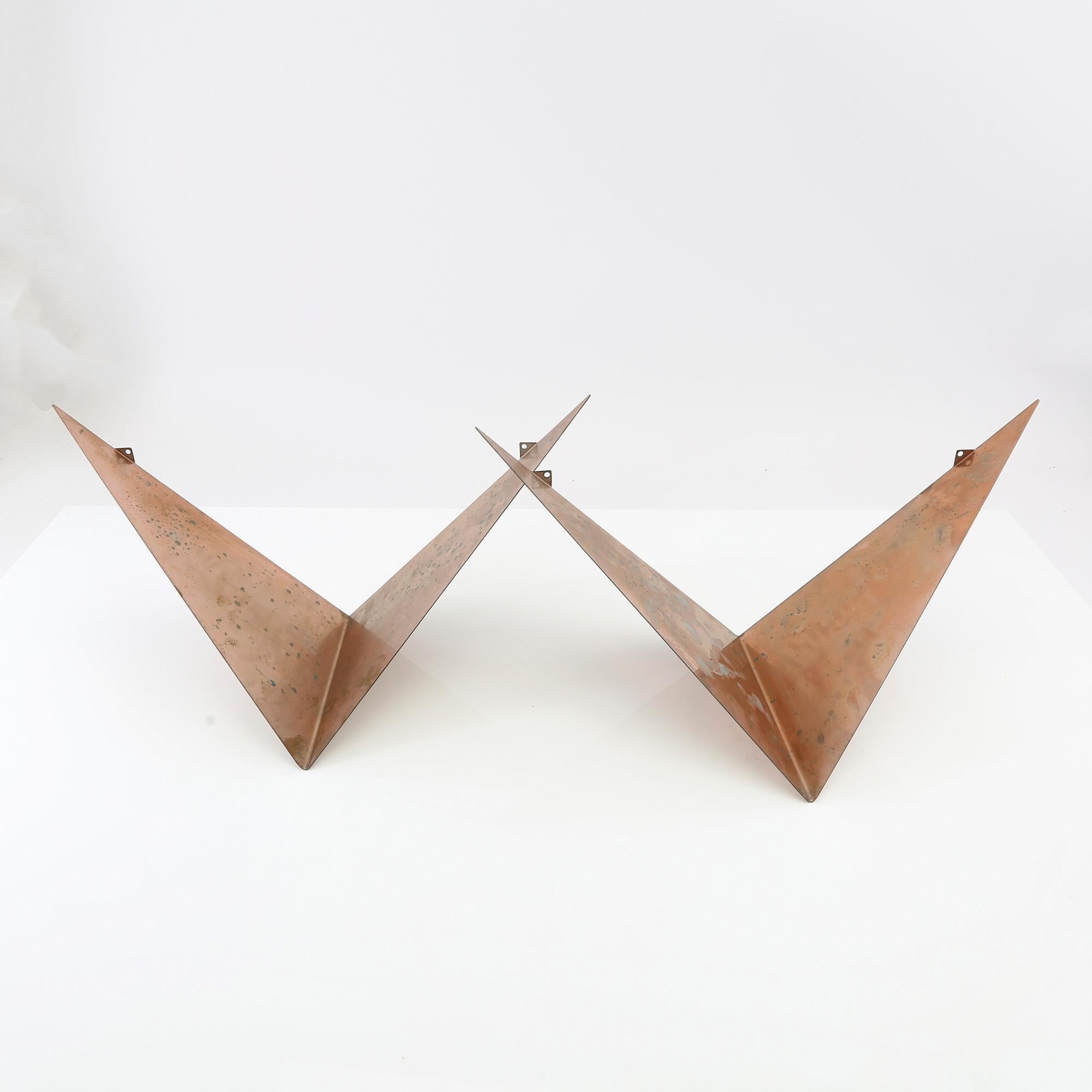Mid-Century Modern Poul Cadovius Butterfly shelves set of 6 Copper Denmark 1960 For Sale
