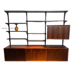 Poul Cadovius "CADO" 3-bay Rosewood Modular Shelf System Wall Unit Denmark 1960