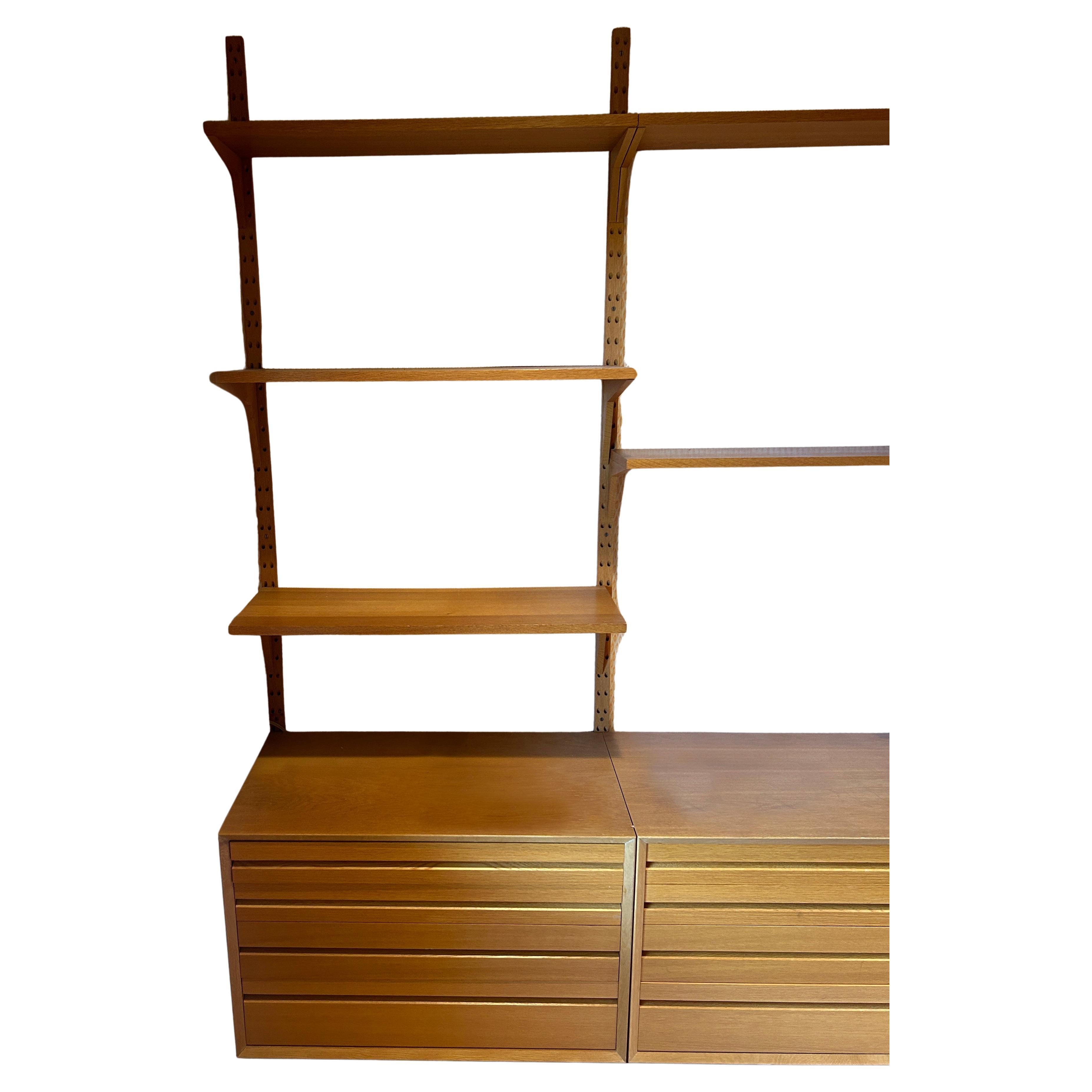 Danish Poul Cadovius Cado light oak wall unit with shelves dressers desk cabinet