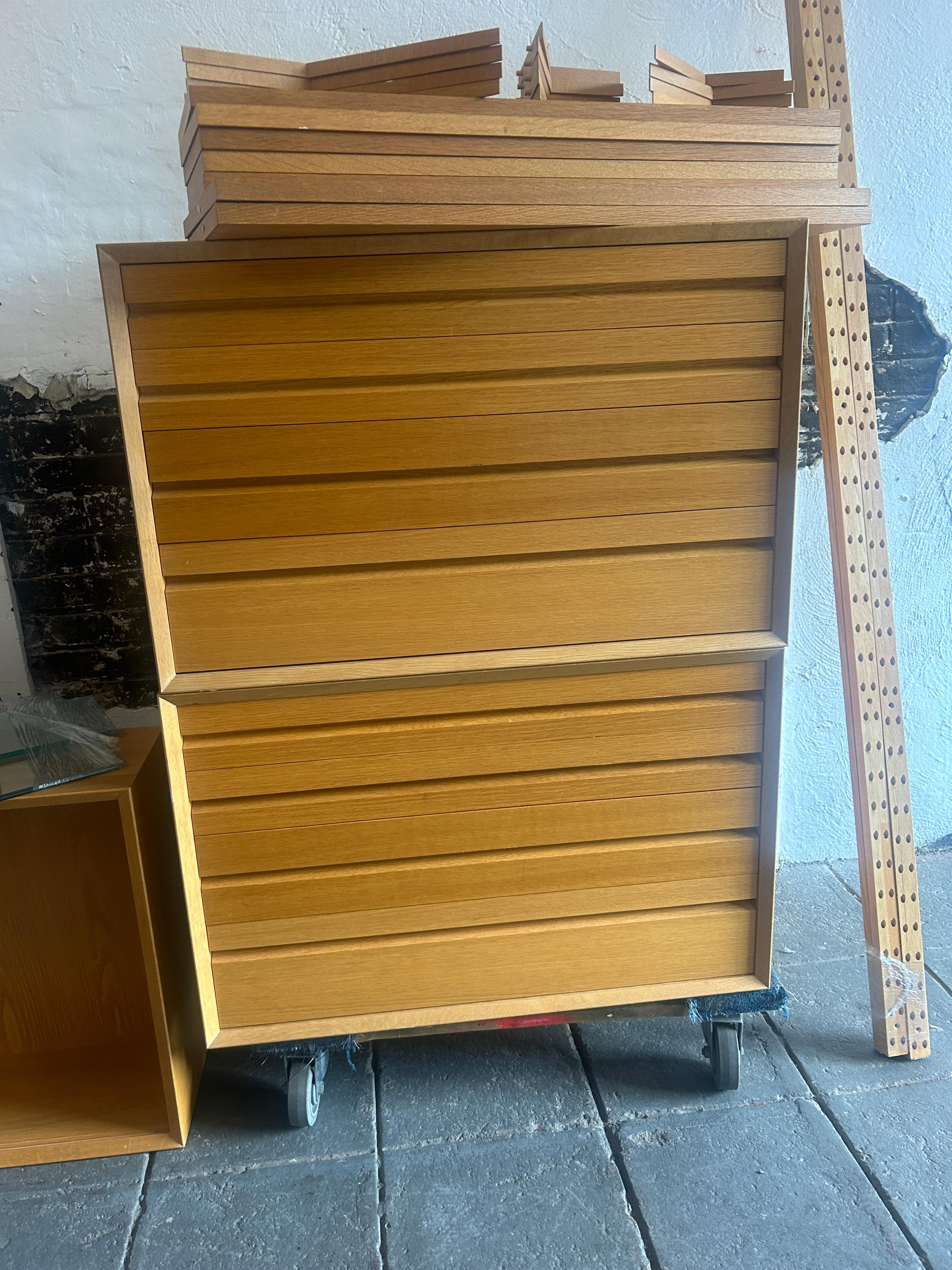 Mid-20th Century Poul Cadovius Cado light oak wall unit with shelves dressers desk cabinet