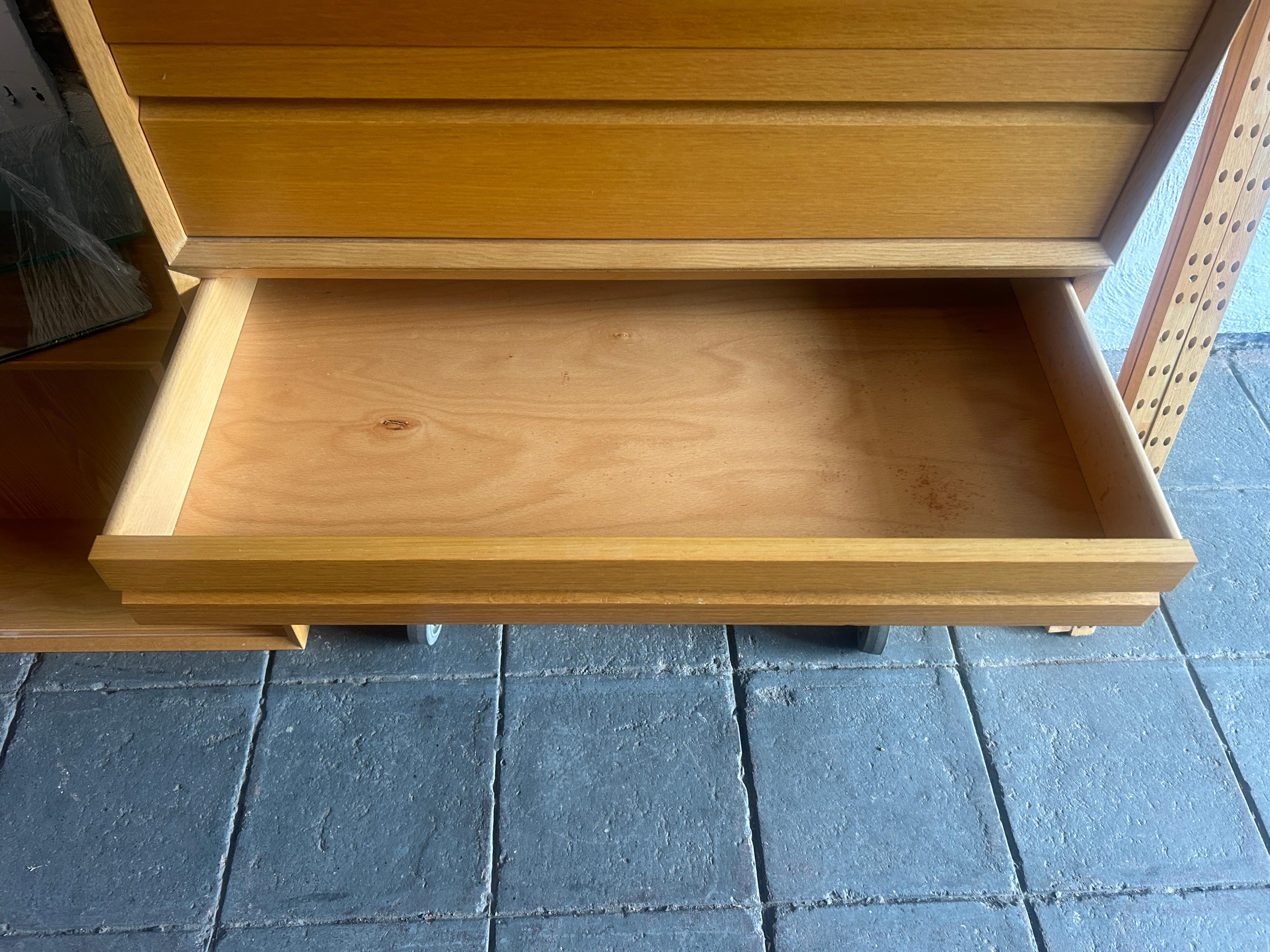 Birch Poul Cadovius Cado light oak wall unit with shelves dressers desk cabinet